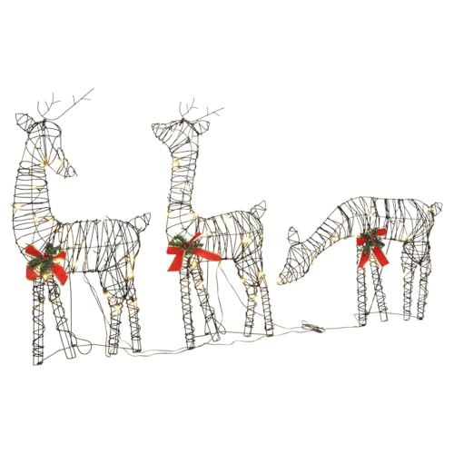 LED-Rentier-Familie 90 LEDs Warmweiß Rattan Festtags-Dekoartikel Weihnachtsbeleuchtung LED-Rentier-Familie 90 LEDs Warmweiß Rattan Festtags-Dekoartikel Weihnachtsbeleuchtung von KATERYY