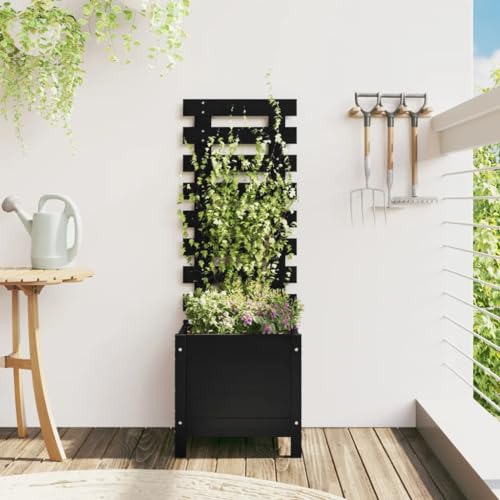Pflanzkübel Rankhilfe Schwarz 39x39 Gartenpflege von KATERYY