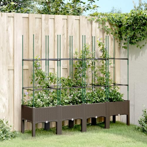 Pflanzkübel mit Rankgitter Braun 160x40x142 Gartenpflege von KATERYY
