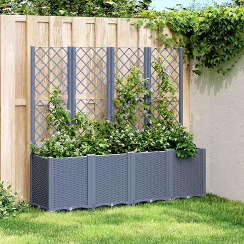 Pflanzkübel mit Rankgitter Grau 160x40x140 cm PP Gartenpflege Pflanzkübel mit Rankgitter Grau 160x40x140 cm PP Gartenpflege von KATERYY
