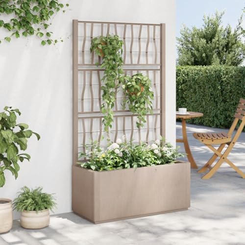 Pflanzkübel mit Rankgitter Hellbraun 80x36x140 cm PP Gartenpflege Pflanzkübel mit Rankgitter Hellbraun 80x36x140 cm PP Gartenpflege von KATERYY