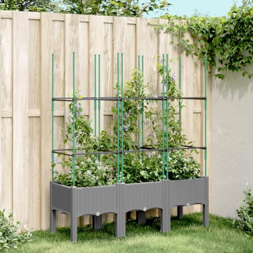 Pflanzkübel mit Rankgitter Hellgrau 120x40x142 Gartenpflege Pflanzkübel mit Rankgitter Hellgrau 120x40x142 Gartenpflege von KATERYY