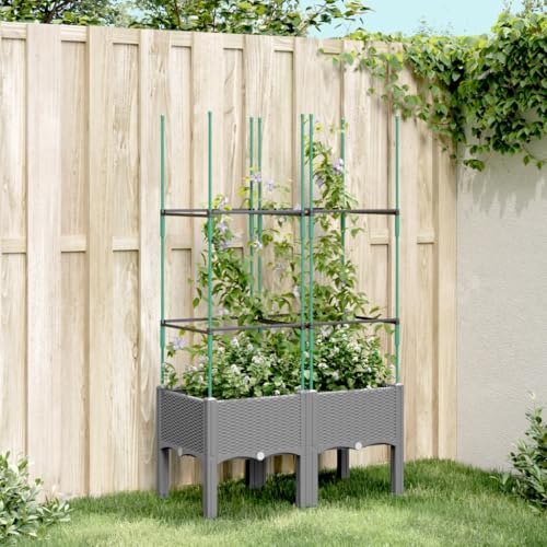 Pflanzkübel mit Rankgitter Hellgrau 80x40x142 Gartenpflege Pflanzkübel mit Rankgitter Hellgrau 80x40x142 Gartenpflege von KATERYY
