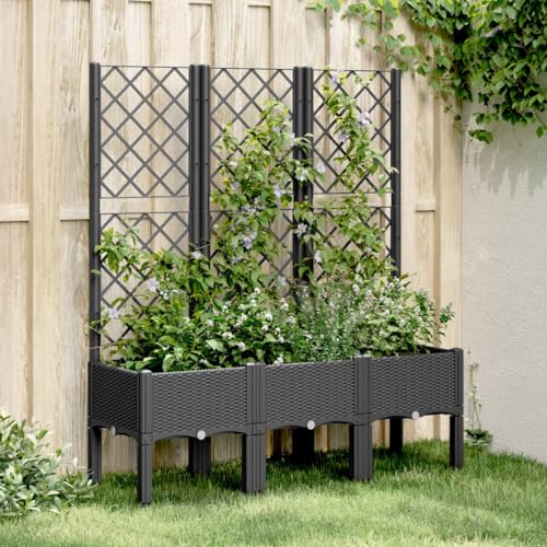 Pflanzkübel mit Rankgitter Schwarz 120x40x142 cm PP Gartenpflege Pflanzkübel mit Rankgitter Schwarz 120x40x142 cm PP Gartenpflege von KATERYY