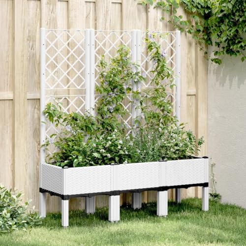 Pflanzkübel mit Rankgitter Weiß 120x40x142 cm PP Gartenpflege Pflanzkübel mit Rankgitter Weiß 120x40x142 cm PP Gartenpflege von KATERYY