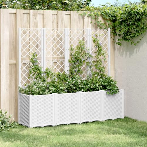 Pflanzkübel mit Rankgitter Weiß 160x40x140 cm PP Gartenpflege Pflanzkübel mit Rankgitter Weiß 160x40x140 cm PP Gartenpflege von KATERYY