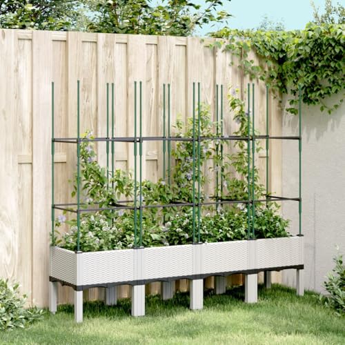 Pflanzkübel mit Rankgitter Weiß 160x40x142 Gartenpflege Pflanzkübel mit Rankgitter Weiß 160x40x142 Gartenpflege von KATERYY
