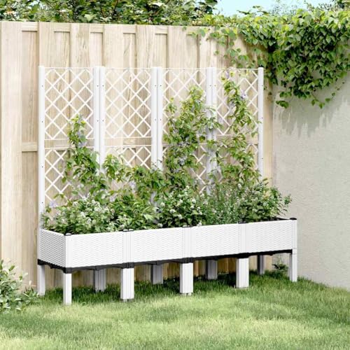 Pflanzkübel mit Rankgitter Weiß 160x40x142 cm PP Gartenpflege Pflanzkübel mit Rankgitter Weiß 160x40x142 cm PP Gartenpflege von KATERYY