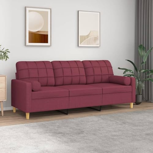 Schlafsofa-Sofas for Wohnzimmermöbel, vielseitige Sitz- und Schlaflösung, auffällige multifunktionale Couch, einfache Montage for städtische Raumlösungen(Color:Weinrot 3-Sitzer-Sofa,Size:198 x 77 x 80 von KATERYY