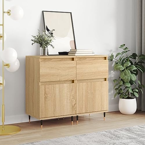 Sideboard Cabinet Coffee Bar Table Wooden Sideboard Cabinets Buffet Cabinet Dining Room And Kitchen Sturdy Tabletop For Displays Console Table With Storage ( Color : Sonoma-Eiche 2 Stk , Size : 40 x 3 von KATERYY