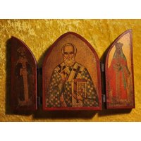 Original Vermutlich Orthodoxer Christlicher Klappaltar Triptychon - 3 Geteilt Original Vermutlich Orthodoxer Christlicher Klappaltar Triptychon - 3 Geteilt von KATHOLIKOS