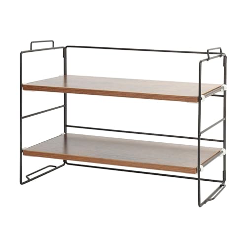 KATHY&BOB Schreibtischregal aus Holz, 2-stöckig, Aufbewahrungsregal, verstellbar, stapelbar, Schreibtischregal für Büro, Küche, Bad, 40 x 31 x 20 cm (1 Set) von KATHY&BOB