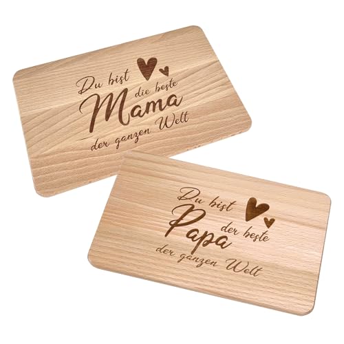 KATINGA Frühstücksbrett für Mama zum Muttertag/Geburtstag (2er Set Mama & Papa) von KATINGA