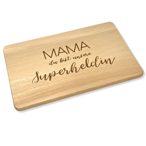 KATINGA Frühstücksbrett für Mama zum Muttertag/Geburtstag (Superheldin) von KATINGA