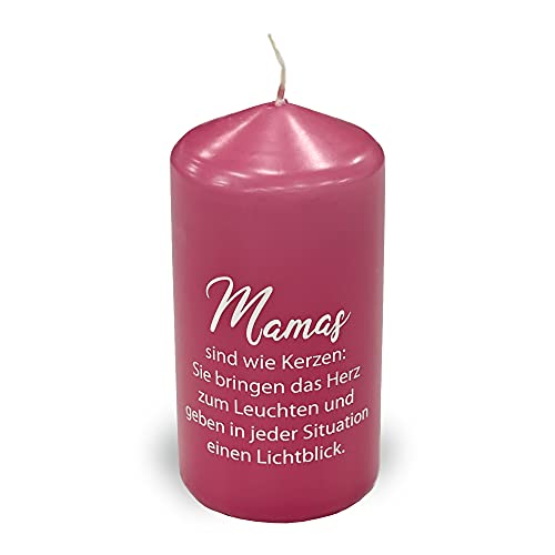 KATINGA Kerze für Mama - ein besonderes Geschenk zu Muttertag 13cm (fuchsia - Mama Text) von KATINGA