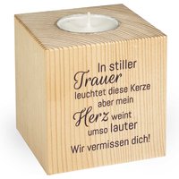 Teelichthalter Gedenken Aus Holz "In Stiller Trauer" - Motiv 2 Teelichthalter Gedenken Aus Holz "In Stiller Trauer" - Motiv 2 von KATINGAshop