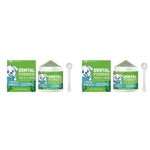 KATITFENXK 100g Zahnpulver für Hunde & Katzen, Plaque Off & Zahnsteinentferner Frischer Atem Zahnreinigungspulver für Hunde, Hundezahnpflege (2PCS,100G) von KATITFENXK