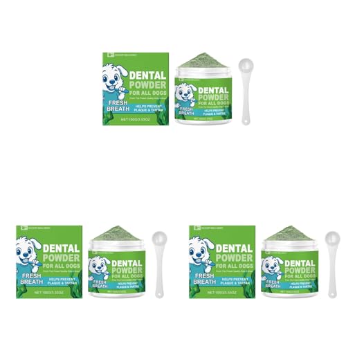 KATITFENXK 100g Zahnpulver für Hunde & Katzen, Plaque Off & Zahnsteinentferner Frischer Atem Zahnreinigungspulver für Hunde, Hundezahnpflege (3PCS,100G) von KATITFENXK