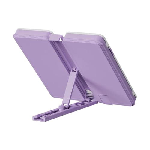 KATITFENXK Einstellbar Leseständer Federmäppchen 2in1 Faltbar Buchhalter Kochbuchhalter Mit Pen Storage Organizer, Cookbook Stand Multifunctional Bücherständer (Lila,As Show) von KATITFENXK