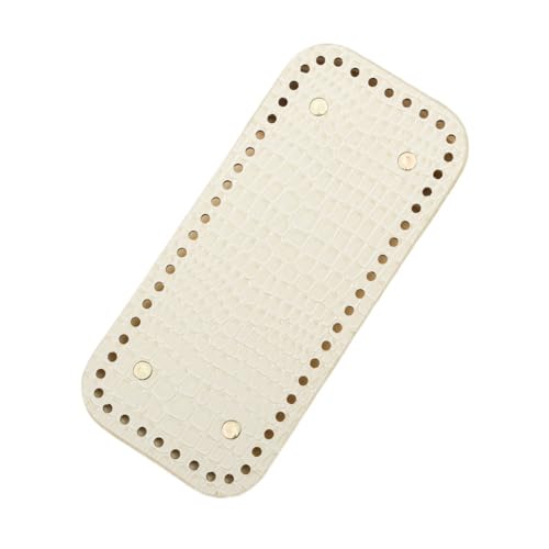 Taschenboden zum DIY Häkeln, Krokodillederimitat Rechteck Taschenboden, PU Leder Boden der Tasche, Kunstleder Boden Tasche Häkeln, für Handtasche DIY Häkelzubehör (13 * 6CM,Dunkelbeige) von KATITFENXK