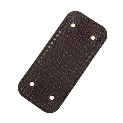 Taschenboden zum DIY Häkeln, Krokodillederimitat Rechteck Taschenboden, PU Leder Boden der Tasche, Kunstleder Boden Tasche Häkeln, für Handtasche DIY Häkelzubehör (13 * 6CM,Hellbraun) von KATITFENXK