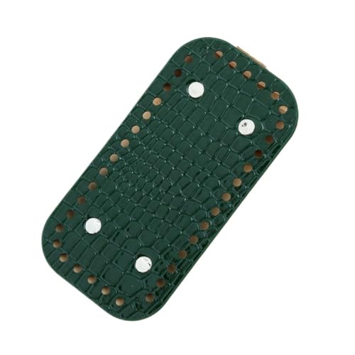 Taschenboden zum DIY Häkeln, Krokodillederimitat Rechteck Taschenboden, PU Leder Boden der Tasche, Kunstleder Boden Tasche Häkeln, für Handtasche DIY Häkelzubehör (16 * 8CM,Grün) von KATITFENXK
