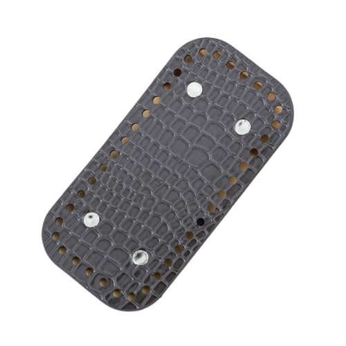 Taschenboden zum DIY Häkeln, Krokodillederimitat Rechteck Taschenboden, PU Leder Boden der Tasche, Kunstleder Boden Tasche Häkeln, für Handtasche DIY Häkelzubehör (22 * 10CM,Grau) von KATITFENXK