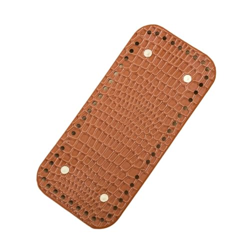 Taschenboden zum DIY Häkeln, Krokodillederimitat Rechteck Taschenboden, PU Leder Boden der Tasche, Kunstleder Boden Tasche Häkeln, für Handtasche DIY Häkelzubehör (22 * 10CM,Kamel) von KATITFENXK
