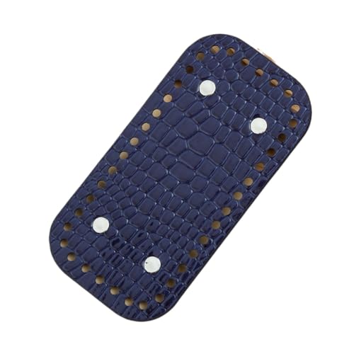 Taschenboden zum DIY Häkeln, Krokodillederimitat Rechteck Taschenboden, PU Leder Boden der Tasche, Kunstleder Boden Tasche Häkeln, für Handtasche DIY Häkelzubehör (22 * 10CM,dunkelblau) von KATITFENXK
