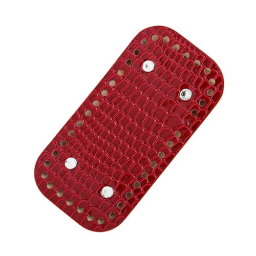 Taschenboden zum DIY Häkeln, Krokodillederimitat Rechteck Taschenboden, PU Leder Boden der Tasche, Kunstleder Boden Tasche Häkeln, für Handtasche DIY Häkelzubehör (28 * 13CM,rot) von KATITFENXK