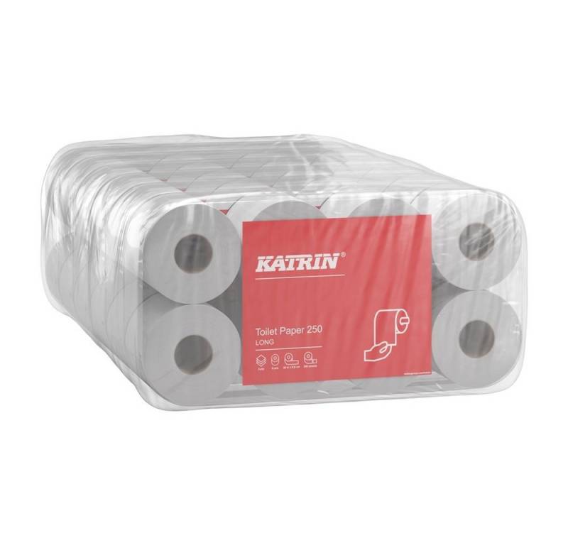 KATRIN Toilettenpapier 48 Rollen Toilettenpapier Plus 250 weiß - 3-lagig, 3-lagig, Weich, Saugfähig von KATRIN