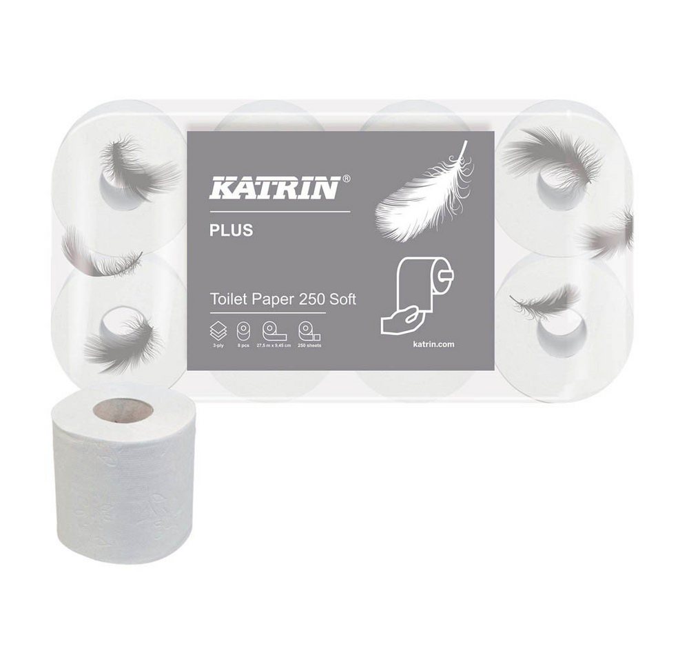 KATRIN Toilettenpapier KATRIN Toilettenpapier PLUS 250 SOFT 3-lagig 72 Rollen von KATRIN