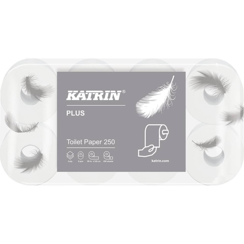 KATRIN Toilettenpapier Toilettenpapier Plus Toilet 250 - 3-lagig weiß 6x 8 Rollen à 250 Blatt KATRIN Toilettenpapier Toilettenpapier Plus Toilet 250 - 3-lagig weiß 6x 8 Rollen à 250 Blatt von KATRIN