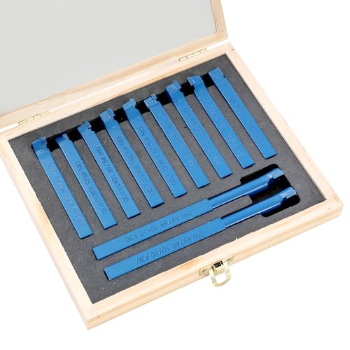 KATSU 11 Stück Drehmaschine Drehen Fräser Schneidwerkzeug Set 10 x 10mm Hartmetallspitze gelöteter Bohrschweißschneider für Drehmaschinen CNC Metallbearbeitung 11011810 KATSU 11 Stück Drehmaschine Drehen Fräser Schneidwerkzeug Set 10 x 10mm Hartmetallspitze gelöteter Bohrschweißschneider für Drehmaschinen CNC Metallbearbeitung 11011810 von KATSU Tools