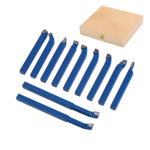 KATSU 11 Stück Drehmaschine Drehen Fräser Schneidwerkzeug Set 8 x 8 mm Hartmetallspitze gelöteter Bohrschweißschneider für Drehmaschinen CNC Metallbearbeitung 11011808 von KATSU Tools