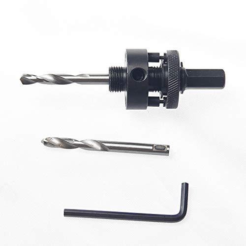 KATSU A2 Lochsägen Aufnahmehalter Ø32-152mm, Schaft 11mm, HSS Sechskant Bi-Metall Bohrkronen Kernbohrern Lochsägen Adapterhalter mit 2 HSS-Zentrierbohrern von KATSU Tools