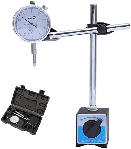 KATSU Dial Test Indicator DTI-Messgerät 0-10 mm mit Magnetfuß im StorageCase von KATSU Tools
