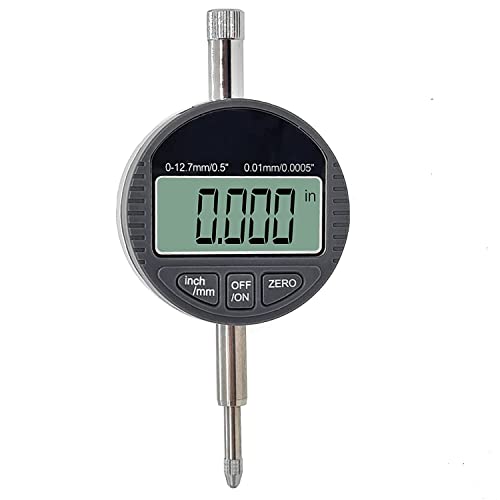 KATSU Digitale Messuhr 0,01 mm/0,0005" DTI Messuhr 0-12,7mm großes LCD Digital Indikator Messgerät Hochpräzise Messwerkzeuge für Labor Werkstatt 401121 von KATSU Tools