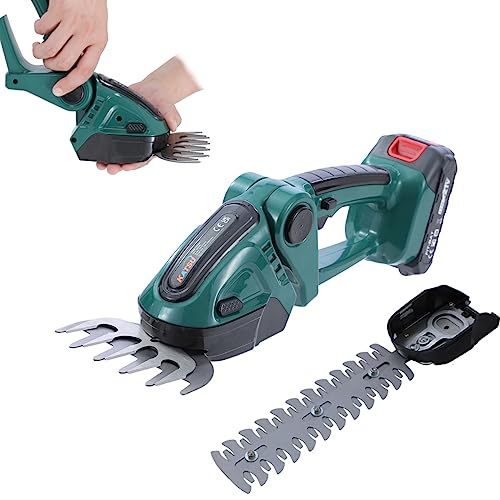 KATSU FIT-BAT 21V Akku-Heckenschere und Grasschere mit 1,5Ah Akku und 2 Klingen, 2-in-1 Gras- und Strauchschere Handgeführter, Strauchtrimmer für Garten Hof Rasen Sträucher von KATSU Tools