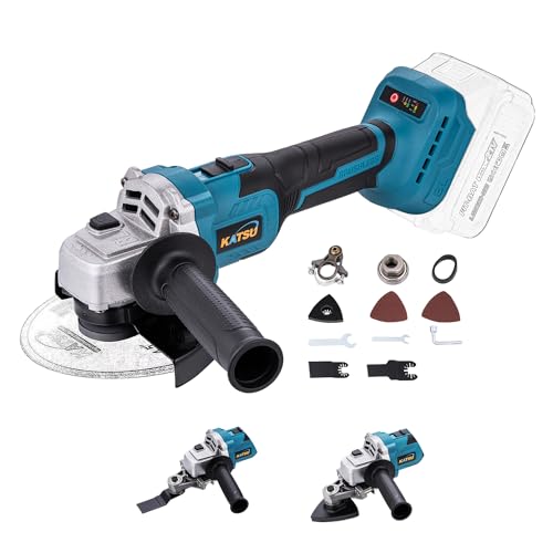 KATSU FIT-BAT 21V Akku Winkelschleifer Brushless 115mm 125mm bürstenlosem Motor mit Oszillierenden Multi-Tool-Adapter Zubehör zum Schleifen, Polieren, ohne Akku von KATSU Tools