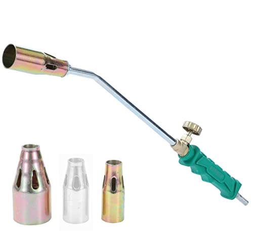 KATSU Gasfackel Gasbrenner Anwärmbrenner Flame-Fackelkopf Unkrautbrenner mit 3 Düsen Metallheizung Löten Schweißen Dachversiegelung Werkzeug Mehrzweckwerkzeug 415mm 324162 von KATSU Tools