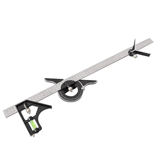 KATSU Kombinationswinkel Satz 600mm mit Wasserwaage, Winkel und Zentriermessgerät, Multifunktions Kombiwinkel Einstellbare Winkelmesser Ingenieur Messwerkzeug Anreisswerkzeug von KATSU Tools