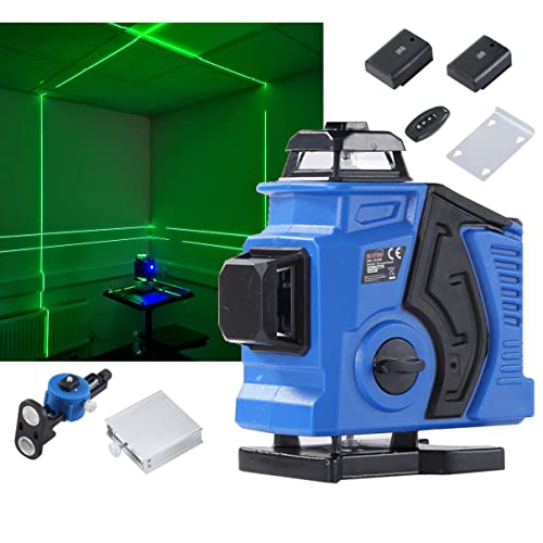 KATSU Kreuzlinienlaser Grün 4x360 Grad 4D Linienlaser Laser Level 16 Linien, Horizontal Vertikal Selbstnivellierende Laserwerkzeug mit Pulsmodus für Innen und Außen, mit 2x Lithiumbatterie von KATSU Tools