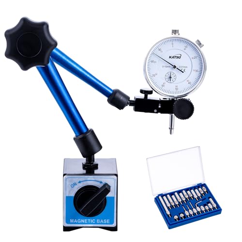 KATSU Messuhr mit Magnetfuß und 22 Stück Anzeigepunkt-Kit, DTI 0–10mm 0.01mmHochpräzisions-Messwerkzeug 401118 KATSU Messuhr mit Magnetfuß und 22 Stück Anzeigepunkt-Kit, DTI 0–10mm 0.01mmHochpräzisions-Messwerkzeug 401118 von KATSU Tools