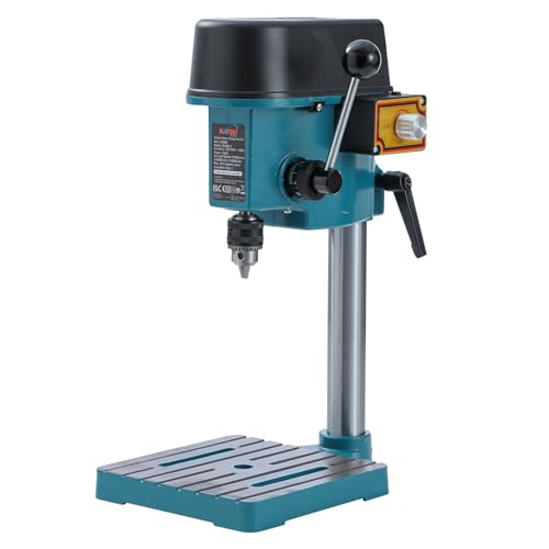 KATSU Mini-Tischbohrständer 100W mit voll Einstellbarer Geschwindigkeit und 6-mm-Bohrfutter, Säulenbohrmaschine für Holz, Metall und Kunststoff von KATSU Tools