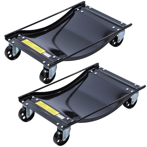 KATSU Tools 2 Stück Rad Rangierheber 1,5 Ton Tragkraft, Mobile Reifenplattform Wagenheber Rangierbrett Autowerk Rangierhilfe Auto PKW Rangierroller von KATSU Tools