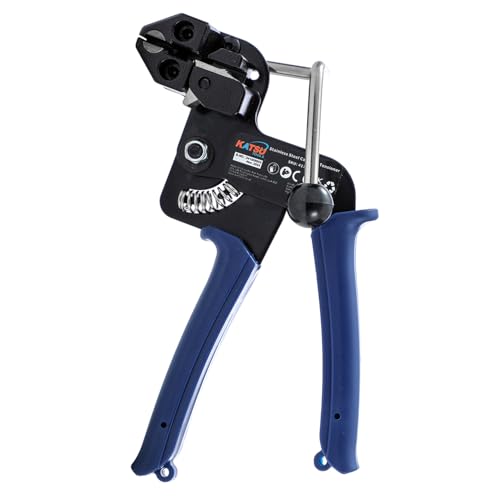 KATSU Tools Edelstahl Kabelbinder Zange, Werkzeug für Metallkabelbinder, Spannungs- und Schneidewerkzeug, Einhandbedienung von KATSU Tools