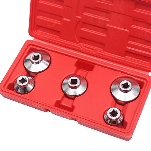 KATSU Ölfilter Schraubenschlüssel Satz 5 Stück, 3/8" Sechskantantrieb 24-38mm Ölfilter Steckschlüssel Ausbauwerkzeug für Auto Reparatur 450250 von KATSU Tools