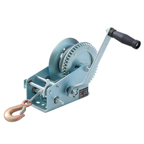 KATSU Tools Robuste Handseilwinde, 1587 kg Kapazität, 10 m Stahlseil, 2-Gang-Getriebesystem, manuelle Anhängerwinde, für Auto, Wohnwagen, Boot, LKW, SUV, Bergung KATSU Tools Robuste Handseilwinde, 1587 kg Kapazität, 10 m Stahlseil, 2-Gang-Getriebesystem, manuelle Anhängerwinde, für Auto, Wohnwagen, Boot, LKW, SUV, Bergung von KATSU Tools