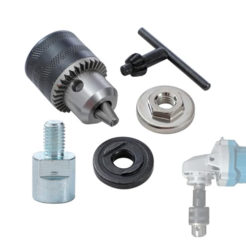 KATSU Tools Winkelschleifer-Aufsatzadapter, M14 Buchse auf M10 Außengewinde-Konverter mit 10 mm Bohrfutter und Flanschmuttern, passend für Kern-Bits, Schleifscheiben, Polierpads und mehr von KATSU Tools